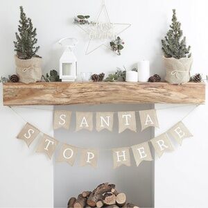 Santa Stop Here Festive Christmas Bunting